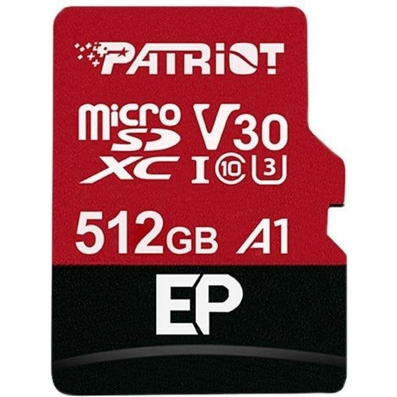 Carte mémoire Patriot EP V30 A1 512 Go MicroSDXC U3 V30 90 Mo/s