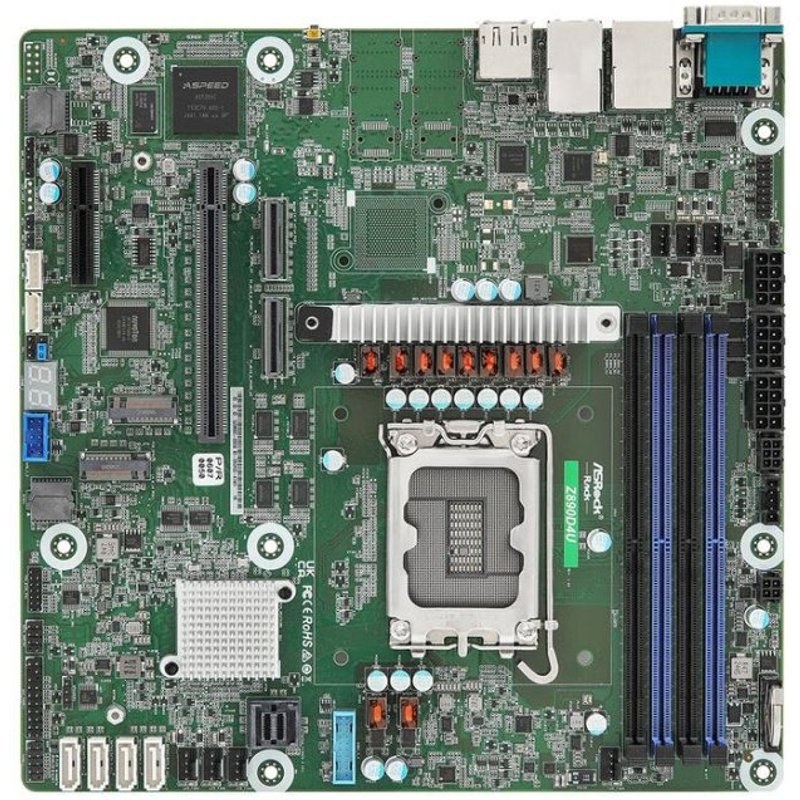 Carte mère Asrock Z890D4U Intel Z890 LGA 1851 DDR5 Micro-ATX AST2600 RAID