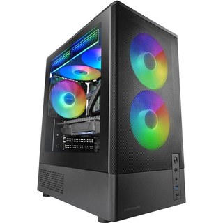 Boîtier gaming Mars Gaming McOnyx MicroATX, grille métallique, 3 ventilateurs ARGB, double