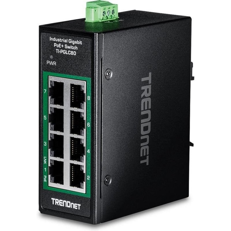 Switch Trendnet TI-PGLC80 8 ports Gigabit Ethernet PoE+ industriel mural