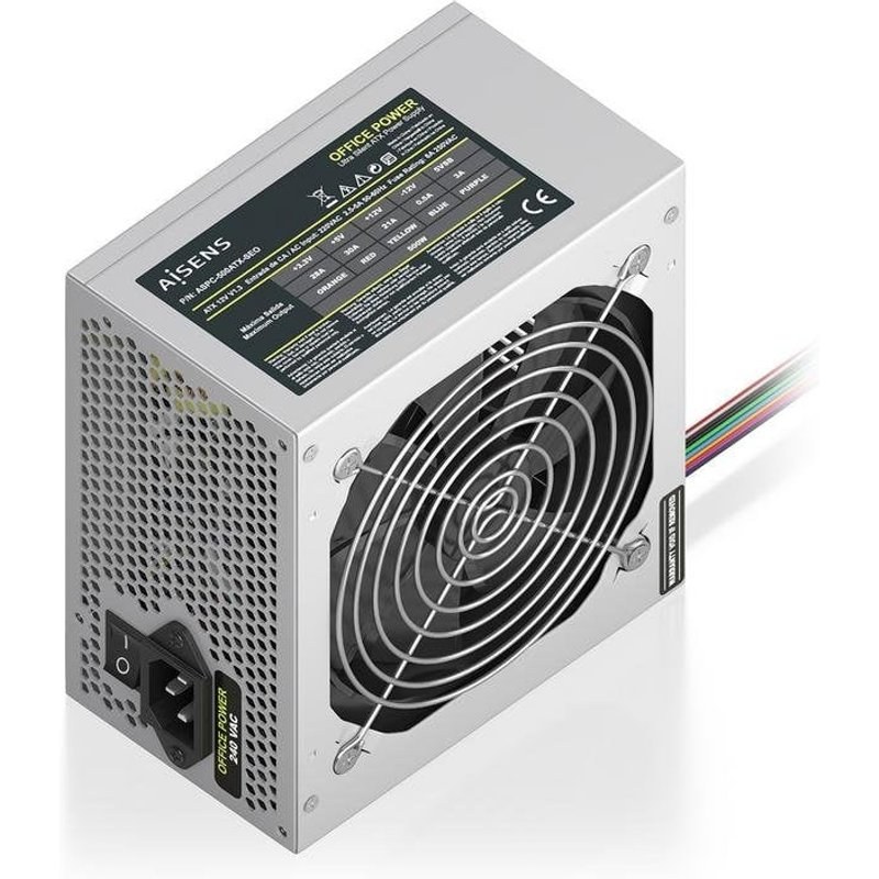 Fuente de Alimentación Aisens ASPC-500ATX-SEO 500W ATX 2.0 protections ventilateur 120 mm