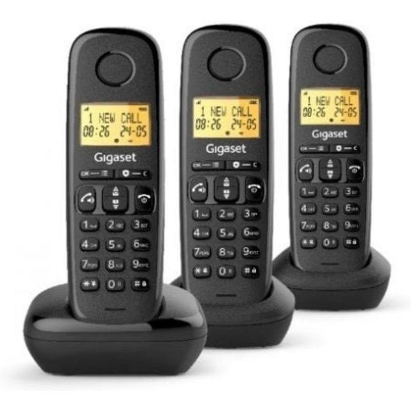 Téléphone sans fil Gigaset Basic 100 Trio Écran 1,5" Mains libres Noir