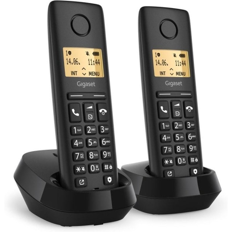 Téléphone sans fil Gigaset Basic 100 DUO mains libres écran 1,5" noir