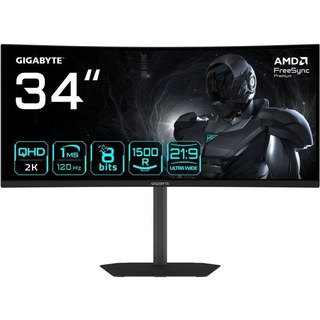 Écran PC GIGABYTE GS34WQCA 34" UltraWide QHD 120 Hz VA Courbe FreeSync Premium HDR10 1MS