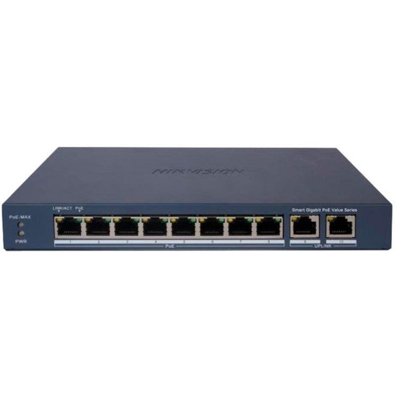 Switch Hikvision DS-3E1510P-EI/M 8 ports Gigabit PoE+ Long Range 2 Uplink