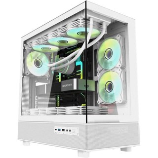 Boîtier Darkflash DPX90 Blanc ATX Tour moyenne Fenêtre 3 Ventilateurs ARGB