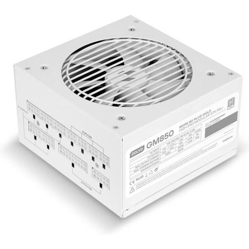 Fuente de Alimentación ZOLYD ZLDGM850MWT 850W 80 Plus Gold Full Modulaire Blanche
