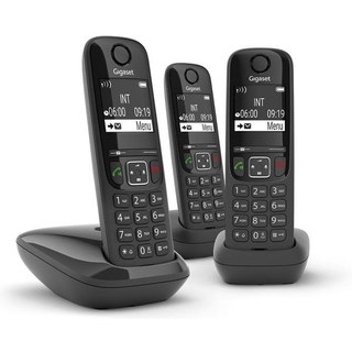 Téléphone sans fil Gigaset AS690 Trio Noir 3 combinés Haut-parleur Écran 2"