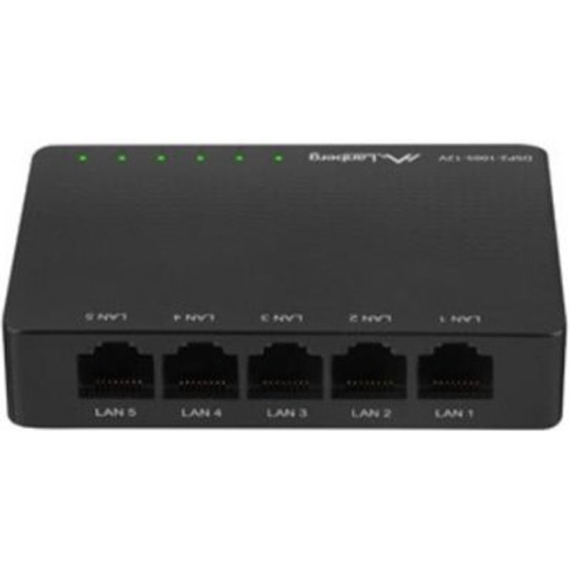 Switch réseau Lanberg DSP2-1005-12V 5 ports Gigabit Ethernet noir