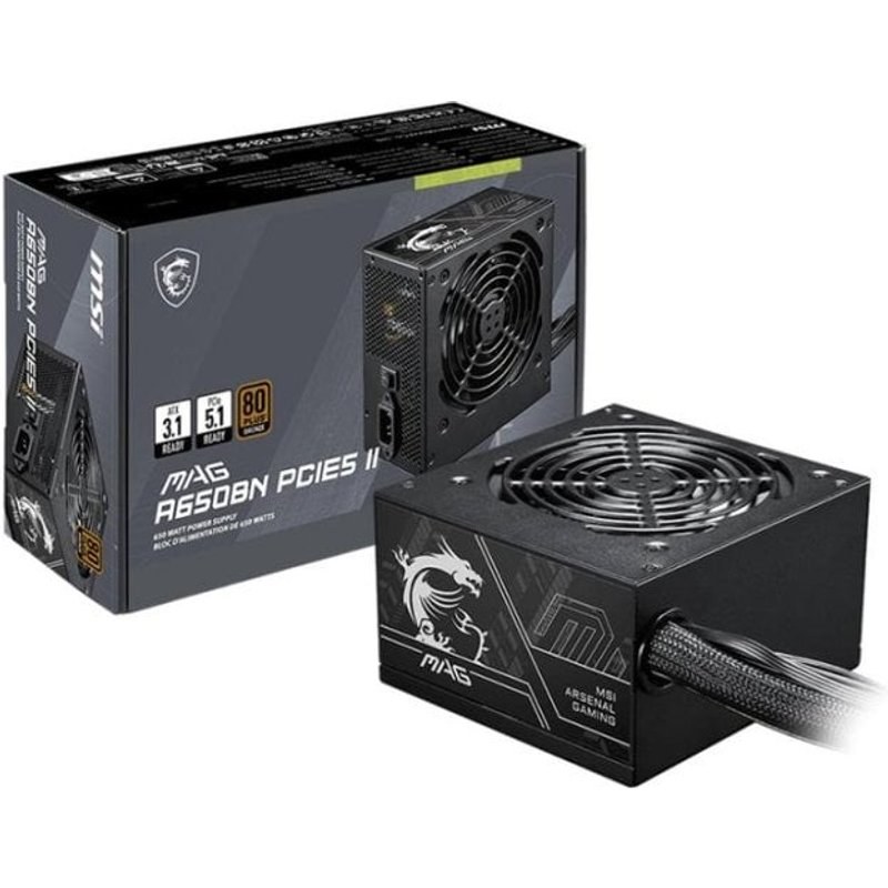 Fuente de Alimentación MSI MAG A650BN PCIE5 II 650W 80 PLUS Bronze ATX
