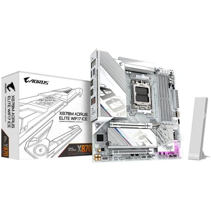 Carte mère GIGABYTE X870M AORUS ELITE WIFI7 AMD X870 Socket AM5 DDR5 Micro ATX Wi-Fi 7 RGB
