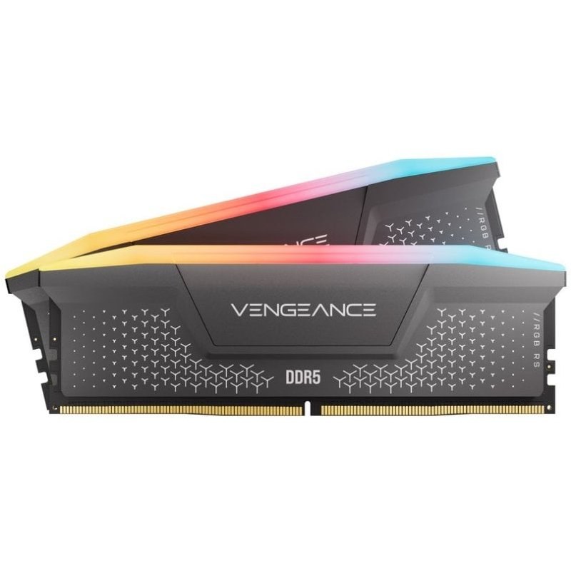 Mémoire RAM Corsair VENGEANCE RGB RS 64 Go 2X32GB DDR5 5600 MHz CL40 Intel XMP AMD EXPO RGB Gris