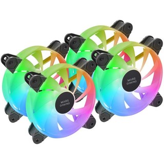 Kit Mars Gaming MF-4A : 4 ventilateurs 120 mm ARGB arc-en-ciel, double connecteur 5 V 3