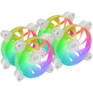 Kit Mars Gaming MF-4A : 4 ventilateurs 120 mm ARGB arc-en-ciel, double connecteur 5 V 3
