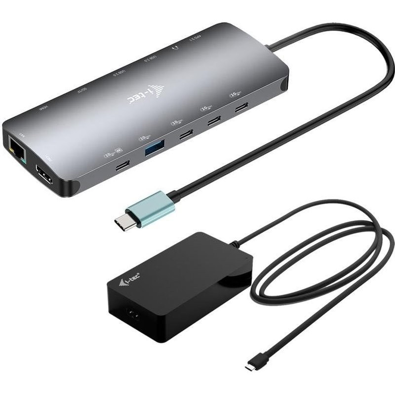 Station d'accueil I-Tec Metal USB-C Nano 3X Display 140W HDMI RJ-45 Alu