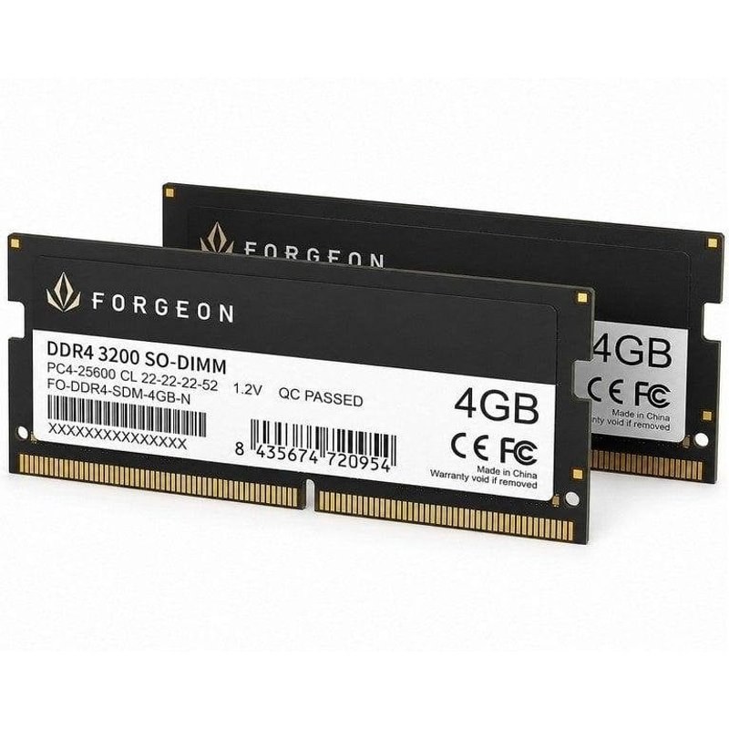 Mémoire RAM Forgeon Cyclone PLUS V2 8 Go 2X4GO DDR4 3200 MHz CL22 Noir SO-DIMM