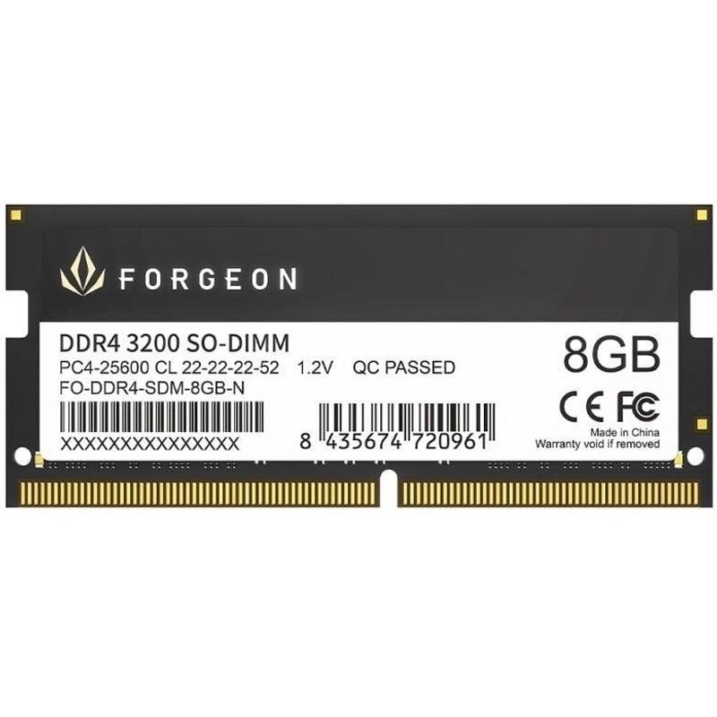 Mémoire RAM Forgeon Cyclone PLUS 8 Go 1X8GB DDR4 3200 MHz CL22 Noir SO-DIMM