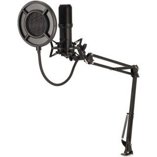 Microphone Nedis GSMIC410BK USB cardioïde avec filtre antipop et LED