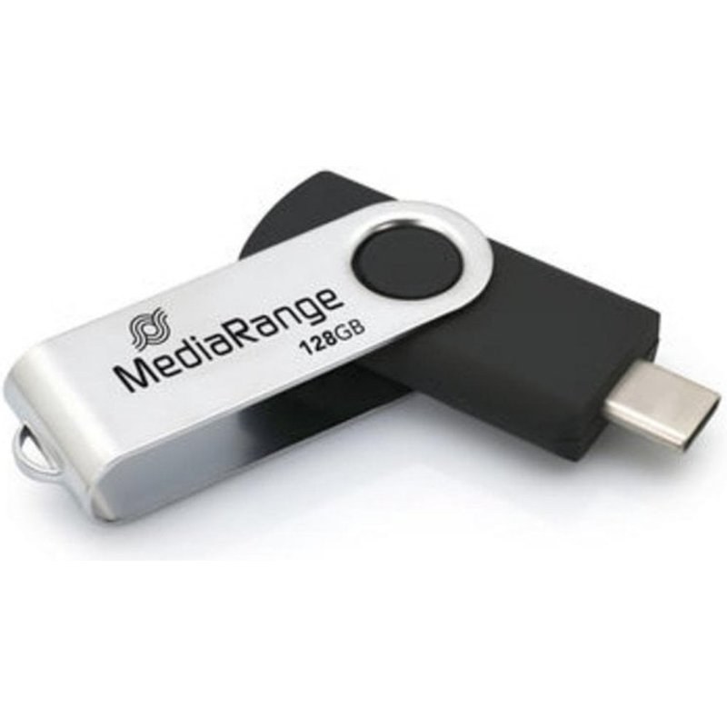 Clé USB MediaRange MR1954 128 Go USB Type-C 3.2 GEN1 Noir Argent