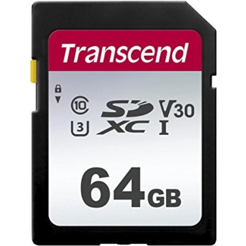 Carte mémoire Transcend TS64GSDC300S 64 Go SDXC V30 U3 Classe 10 noire