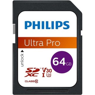 Carte SD Philips FM64SD65B 64 Go SDXC UHS-I U3 V30 Class 10 Noir