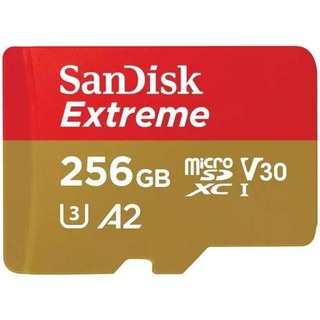 Carte mémoire SanDisk Extreme 256 Go MicroSDXC UHS-I 190MB/s 130MB/s Or Rouge