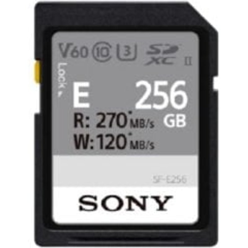 Carte mémoire Sony SF-E256 256 Go SDXC UHS-II 270MB/s V60 résistante