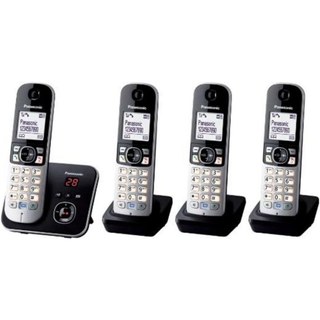 Téléphone Panasonic KX-TG6824GB DECT 120 contacts Réduction de bruit Noir Argent