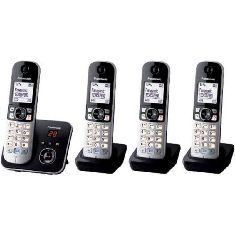 Téléphone Panasonic KX-TG6824GB DECT 120 contacts Réduction de bruit Noir Argent