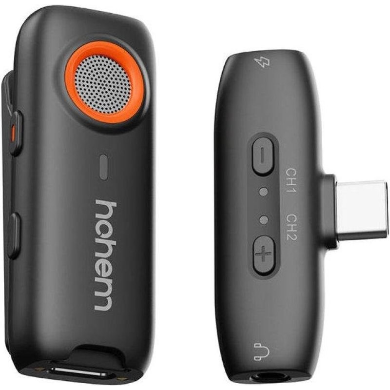 Microphone Hohem MIC-01 USB-C omnidirectionnel avec DSP, 2TX+1RX, enregistreur et étui