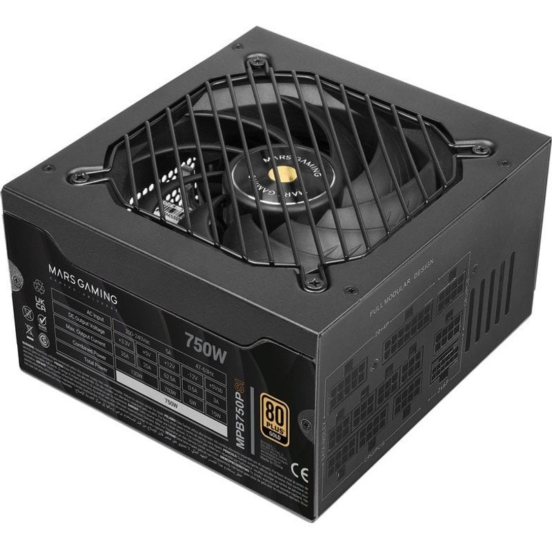 Alimentation Mars Gaming MPB750PSI 750 W ATX 3.1 PCIe 5.1 80 Plus Gold