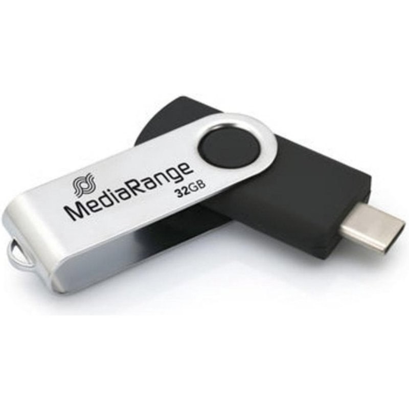 Clé USB MediaRange MR1952 32 Go USB-C 3.2 Gen 1 Noir Argent