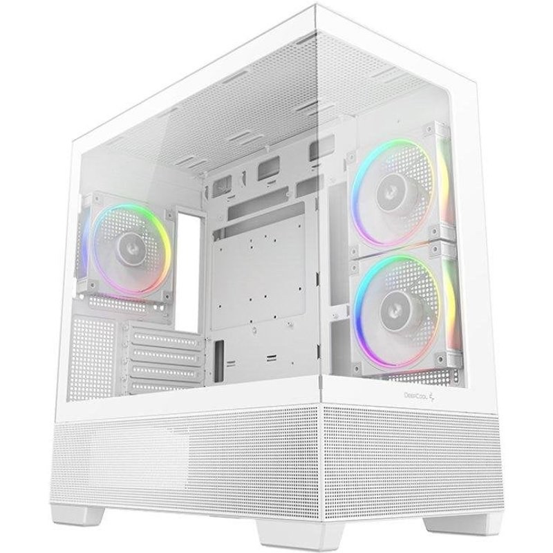 Boîtier DeepCool CG380 3F WH Panoramique Micro-ATX 3 Ventilateurs ARGB Blanc