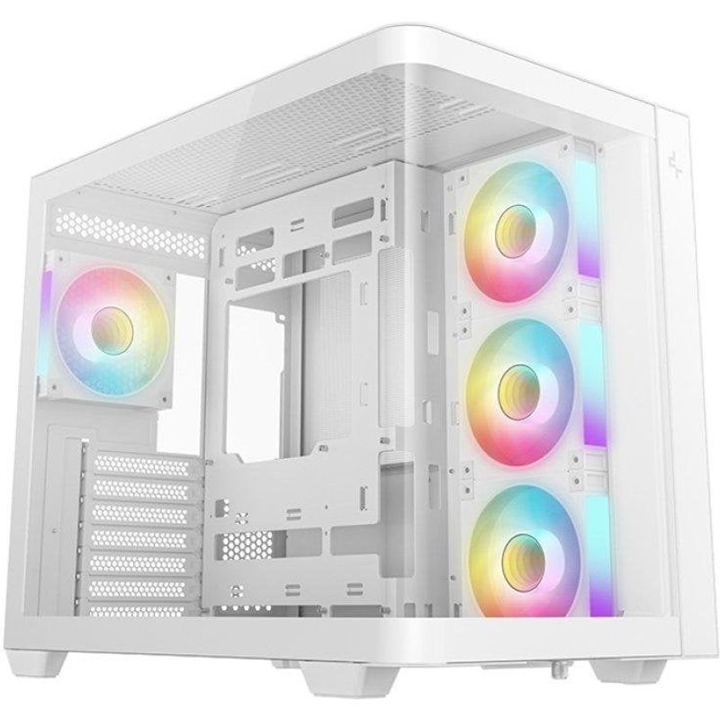Boîtier PC DeepCool CG530U 4F WH Verre Courbé 4 Ventilateurs ARGB USB-C Blanc