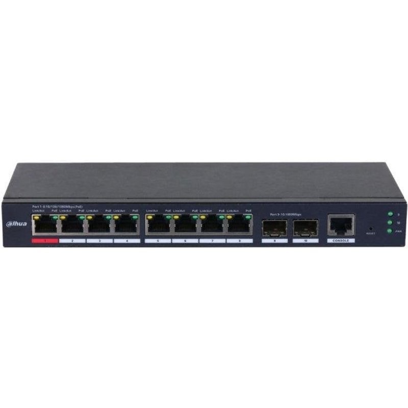 Switch Dahua DH-S4210-8GT-110 10 ports Gigabit PoE Layer 2 gestion avancée