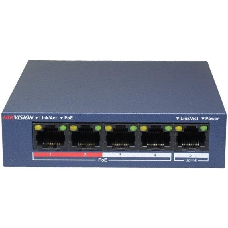 Switch Hikvision DS-3E0105P-E/M 5 ports PoE Fast Ethernet Métal