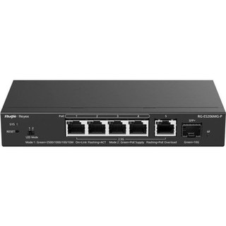 Switch Ruijie Reyee RG-ES206GC-P 5X 2.5G PoE+ 1X SFP+ 10GBPS Cloud Noir