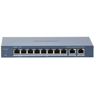 Switch Hikvision DS-3E0310HP-E(C) 8X PoE Fast Ethernet 2X Gigabit Métal Bleu