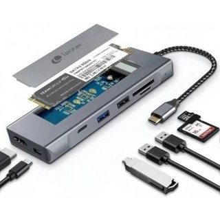 Station d'accueil Leotec LEDS07 USB-C 8-en-1 SSD M.2 HDMI 4K Aluminium