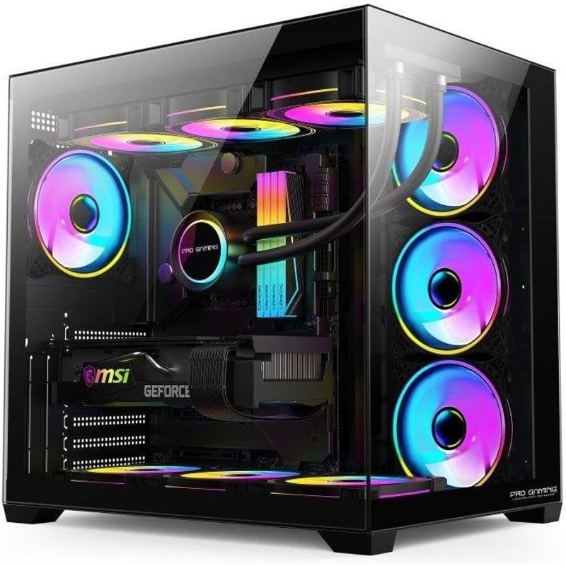 Tour ATX ProGaming Elite Noir Cube 7 ventilateurs ARGB Contrôleur