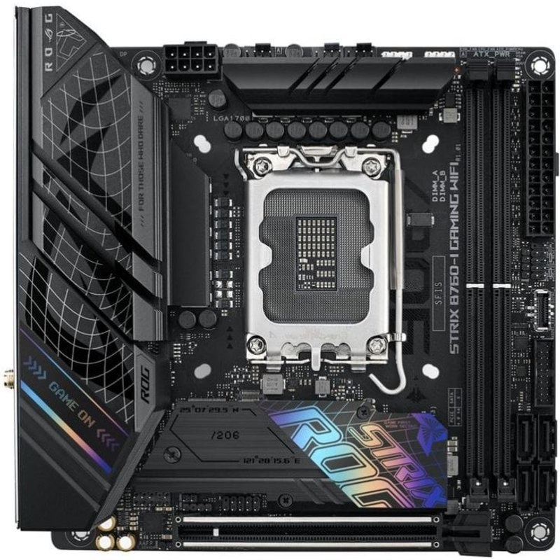 Carte mère ASUS ROG Strix B760-I Gaming B760 LGA1700 DDR5 Mini ITX Wi-Fi 6E RGB