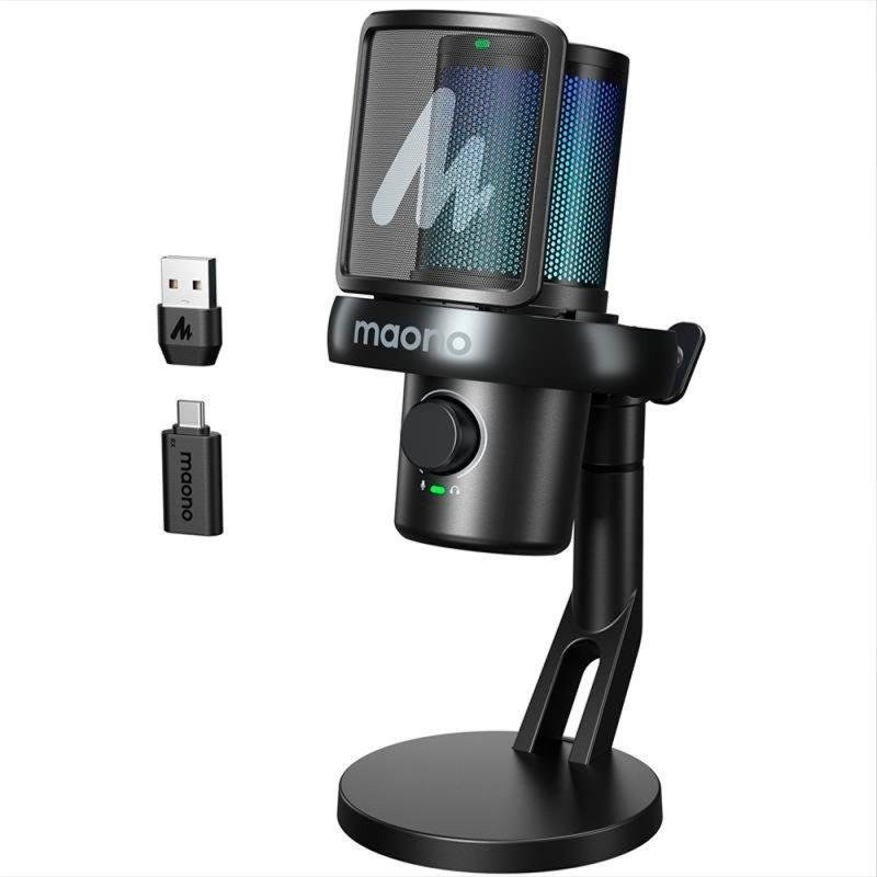 Microphone Maono DM40 Pro USB sans fil cardioïde RGB IA noir