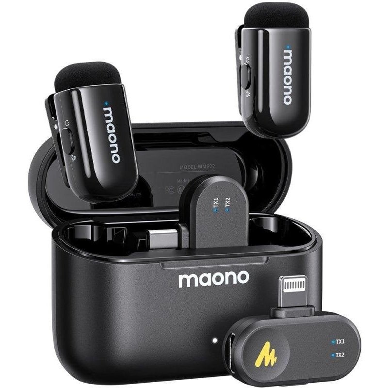 Microphone Maono WM622 PB2 sans fil compact avec contrôle de volume