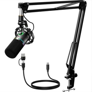 Microphone Maono PD200XS USB/XLR dynamique cardioïde RGB avec bras support