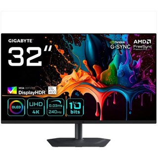 Écran PC Gigabyte MO32U2 32" UltraHD 4K 240 Hz QD-OLED G-Sync FreeSync HDR True Black 0.03MS