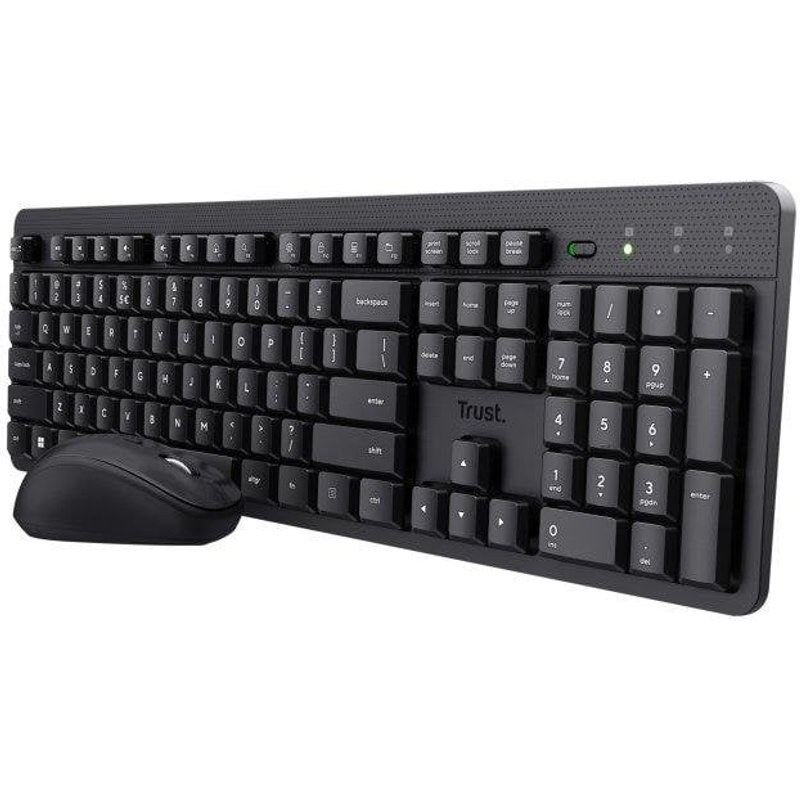 Clavier Trust Ody II sans fil AZERTY membrane avec souris incluse noir