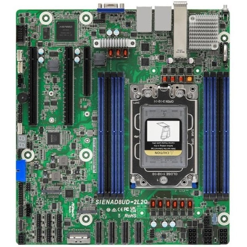 Carte mère AsRock SIENAD8UD-2L2Q AMD SP6 DDR5 Micro ATX PCIe 5.0 25GBE Server