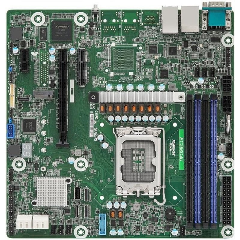 Carte mère ASRock EC266D4U Intel C266 LGA1700 DDR5 micro ATX ECC Dual LAN M.2