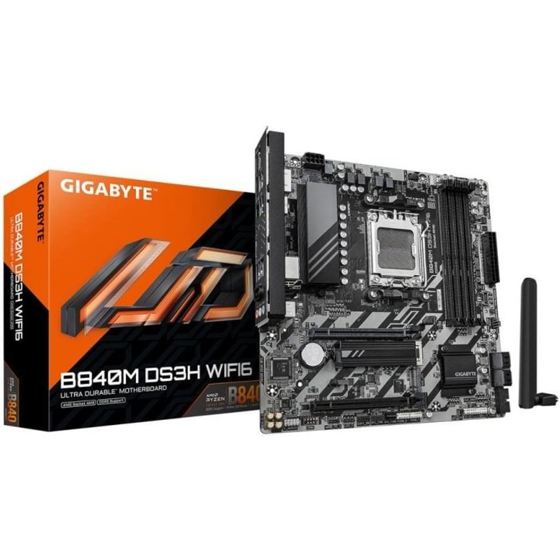 Carte mère Gigabyte B840M DS3H AMD B840 Socket AM5 DDR5 Micro ATX Wi-Fi 6 2.5GBE M.2 RAID