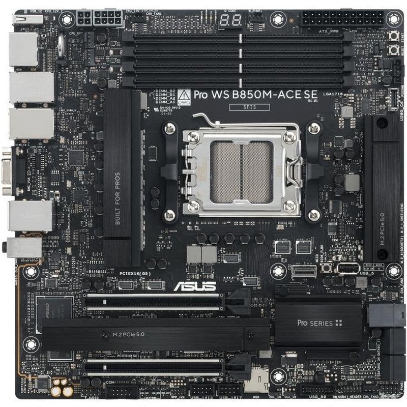 Carte mère ASUS PRO WS B850M-ACE SE B850 Socket AM5 DDR5 Micro ATX 2.5GBE PCIe 5.0 RAID